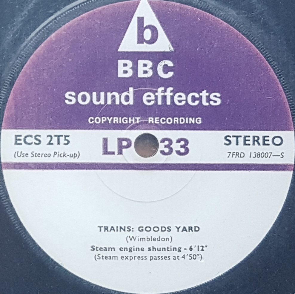ECS 2T5 Trains: Goods yard (Feltham) Not registered from the BBC records and Tapes library Label